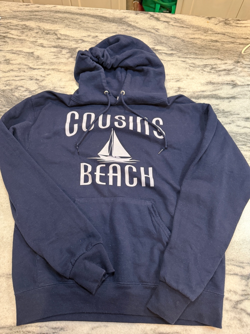 Navy Cousins Beach Graphic Hoodie Sweatshirt - Women's